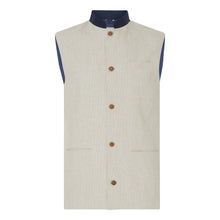 Marmaduke Nehru Gilet Waistcoat Nehru Vest crafted from linen, lined with our stunning hand drawn paisley prints, finished with coconut shell buttons. Nehru Waistcoast, Nehru jacket, Mandarin Collar. Made in England.