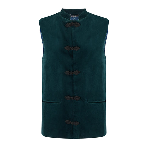 British Velvet Nehru Gilet. Nehru Vest, Nehru Waistcoat, Nehru Jacket. Made in England.