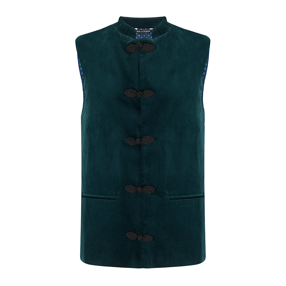 British Velvet Nehru Gilet. Nehru Vest, Nehru Waistcoat, Nehru Jacket. Made in England.