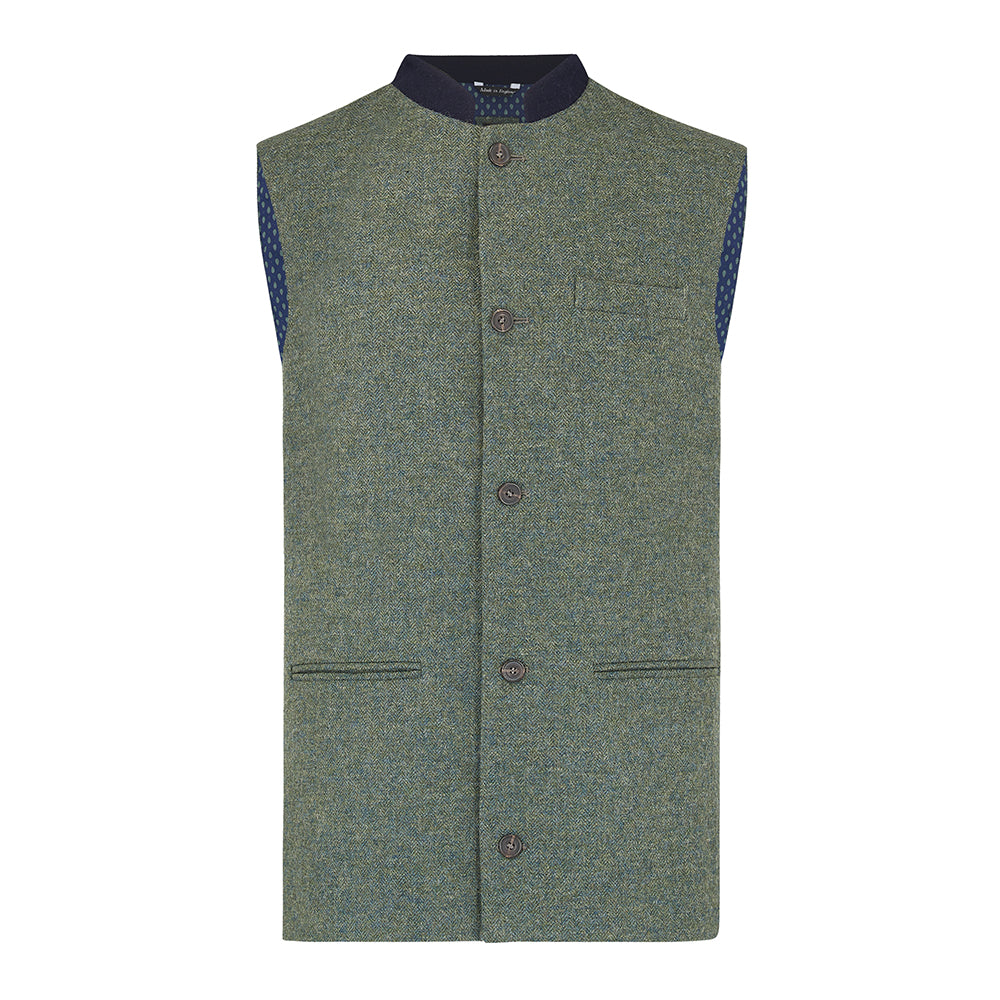 British Lambswool Nehru Gilet. Nehru Vest, Nehru Waistcoat, Nehru Jacket. Made in England.