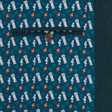 Nehru Gilet Made in England from Green Lambswool and a contrast Nehru collar in navy velvet. Known as Nehru Vest, Nehru Waistcoat, Nehru Gilet. Finished with horn buttons. British designer, British menswear, Made in England. Smart casual Menswear.