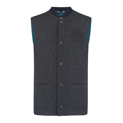 British Lambswool Nehru Gilet. Nehru Vest, Nehru Waistcoat, Nehru Jacket. Made in England.