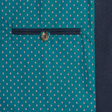 Lowry • The Navy Lambswool Nehru Gilet with Green Velvet Collar