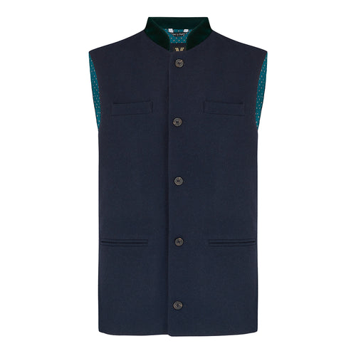 British Lambswool Nehru Gilet. Nehru Vest, Nehru Waistcoat, Nehru Jacket. Made in England.