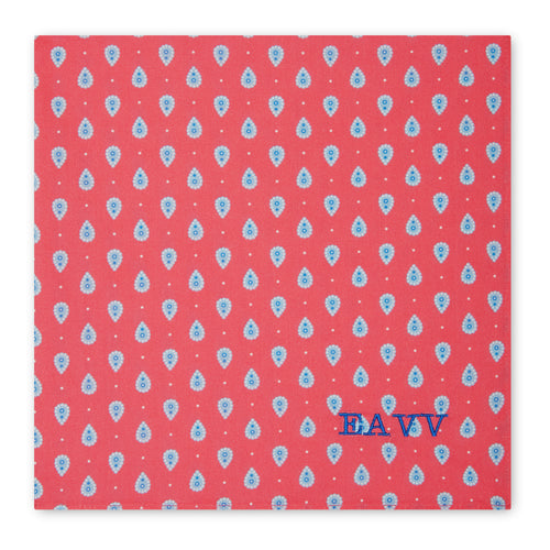 Pocket Square and Mens Handkerchief Made in England from our Hand Drawn prints. Monogrammed initials, personalise, monogram. Gifts for men, Mens gifts, Menswear, Mens Accessories for Christmas gifts, Ascot, Black tie, Fathers Day Gifts. British Textile Designer. 