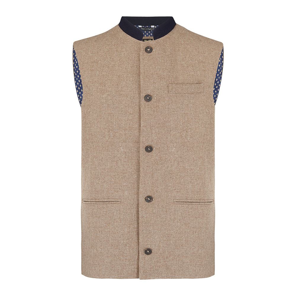 British Lambswool Nehru Gilet. Nehru Vest, Nehru Waistcoat, Nehru Jacket. Made in England.