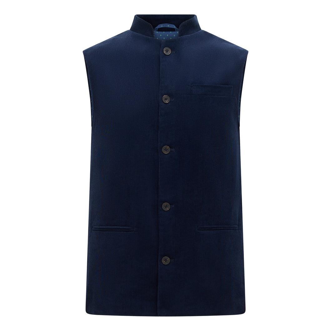 Nocturne • The Navy Corduroy Nehru Gilet