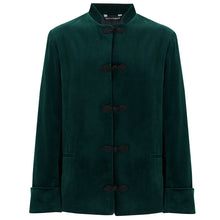 Chaucer • The Forest Green Velvet Jacket with Nehru Collar