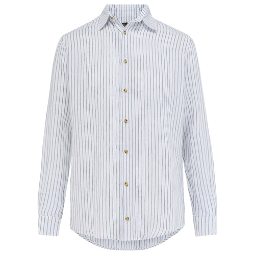 Ashchurch Linen Shirt • Green Stripe