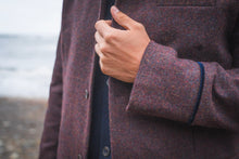 British Lambswool Nehru jacket. Contrast velvet Nehru Collar. Nehru Gilet, Nehru Vest, Nehru Waistcoat. Finished with horn buttons. British designer, British menswear, Made in England. Smart Casual Menswear. 