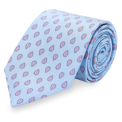 Silk Tie, Printed Silk Tie, Wedding Ties, Neckwear, Made in England, Marmaduke London.