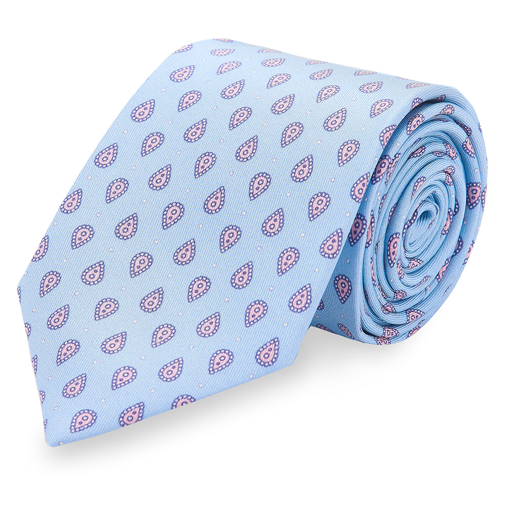 Silk Tie, Printed Silk Tie, Wedding Ties, Neckwear, Made in England, Marmaduke London.