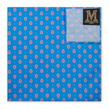Marmaduke Squares are Hand Made from our hand drawn prints. Luxury menswear and mens accessories. Designed to be used as either a Handkerchief or Pocket Square.  Create the perfect gift by monogramming and personalise with his initials. Made in England.