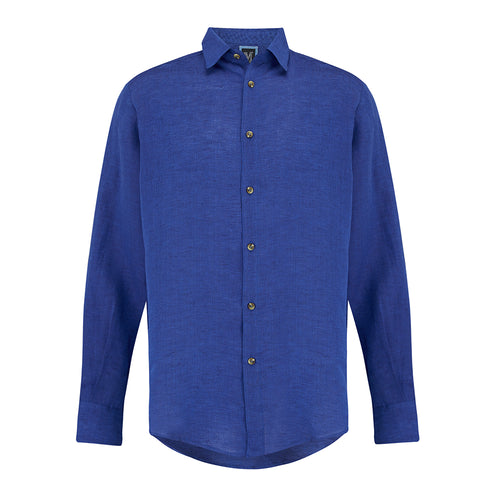 Skye Linen Shirt • Cobalt Blue