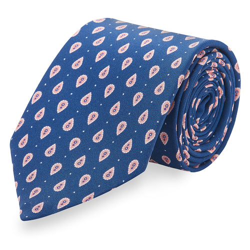 Silk Tie, Printed Silk Tie, Wedding Ties, Neckwear, Made in England, Marmaduke London.