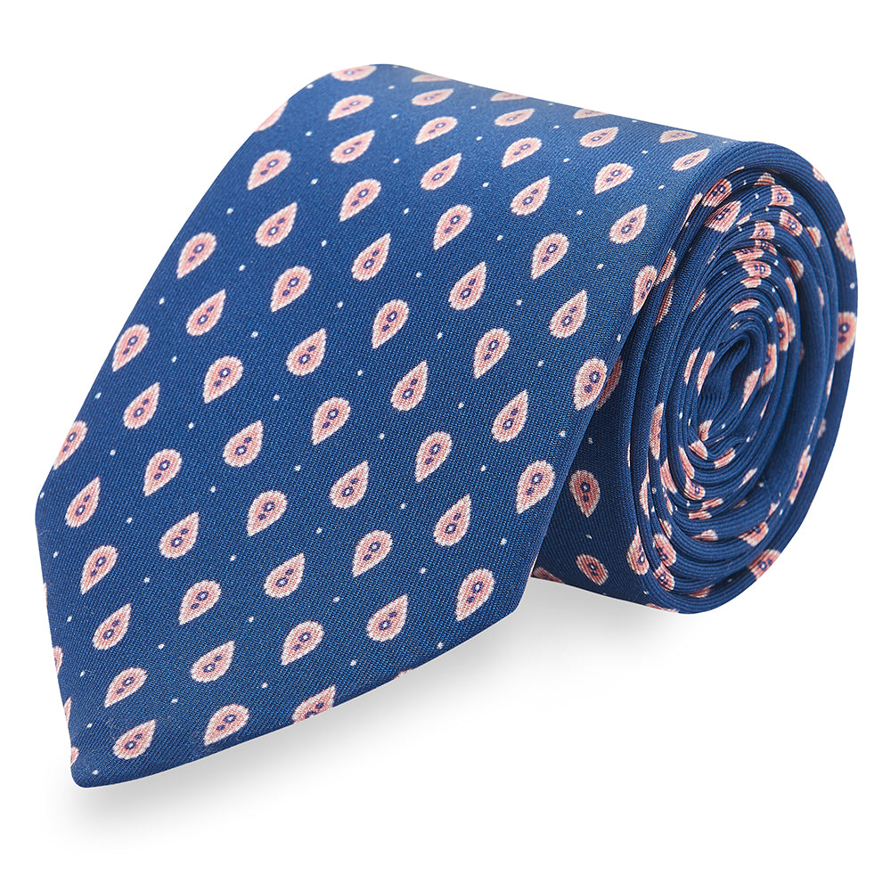 Silk Tie, Printed Silk Tie, Wedding Ties, Neckwear, Made in England, Marmaduke London.