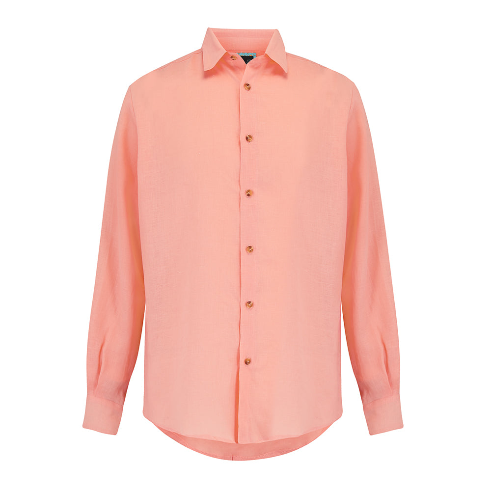 Skye Linen Shirt • Coral