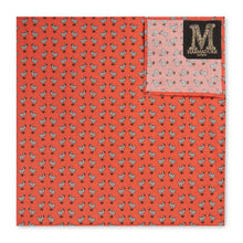 Marmaduke Squares are Hand Made from our hand drawn prints. Luxury menswear and mens accessories. Designed to be used as either a Handkerchief or Pocket Square.  Create the perfect gift by monogramming and personalise with his initials