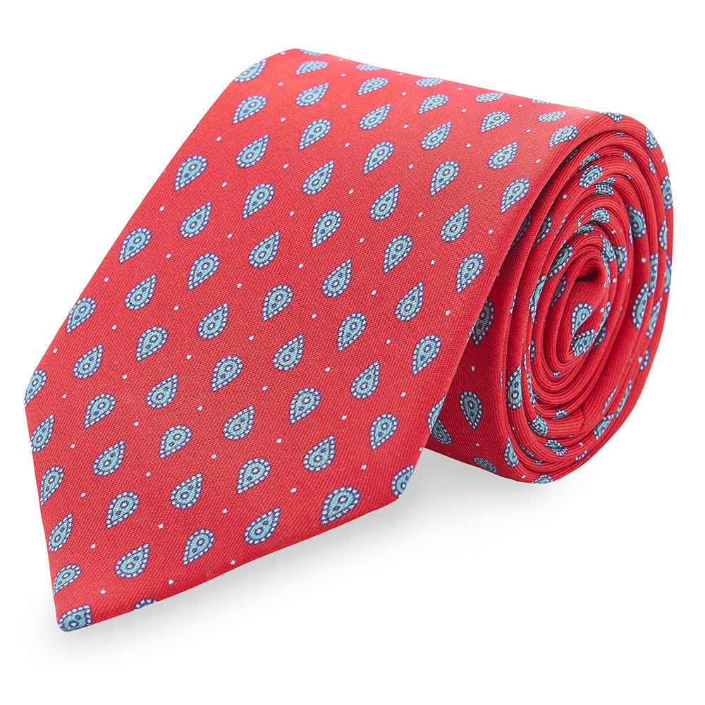 Silk Tie, Printed Silk Tie, Wedding Ties, Neckwear, Made in England, Marmaduke London.